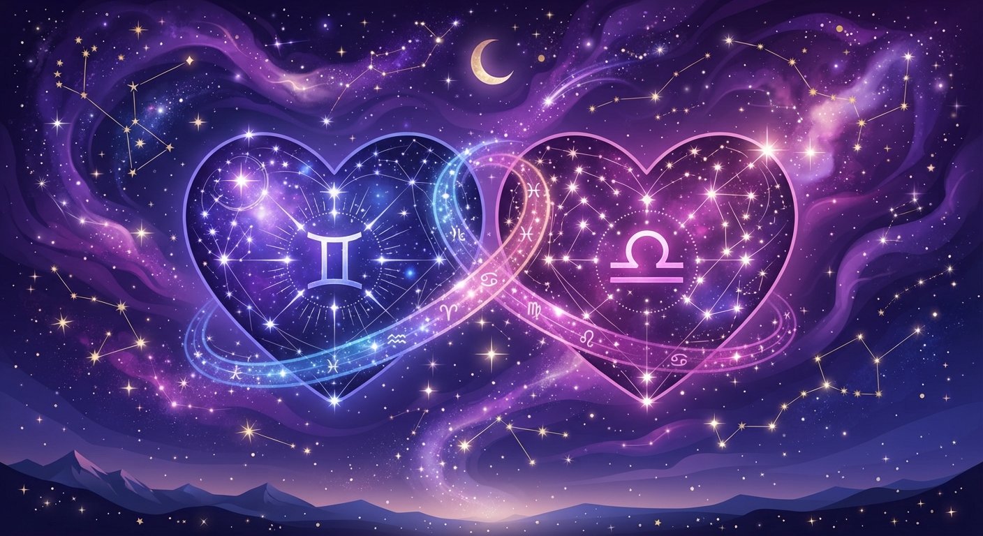 Détail astrologique : Synastrie astrologie : analyser la compatibilité de deux thèmes — symboles du zodiaque et cosmos