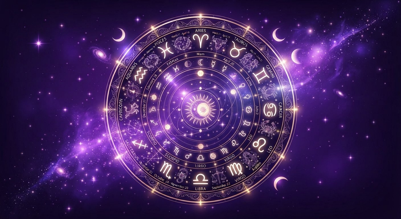 Détail astrologique : Horoscope de la semaine du 22 au 28 juin 2026 — symboles du zodiaque et cosmos